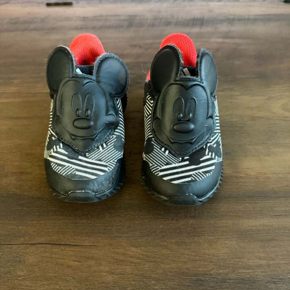Adidas Disney FortaRun Mickey Mouse Toddler Black White Red Sneakers